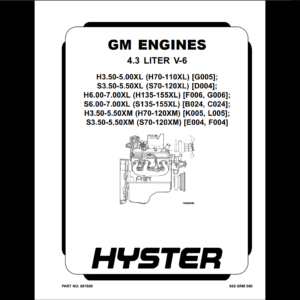 HYSTER H3.50-5.00XL(H70-110XL) GM ENGINES 4.3 LITER V-6 EN